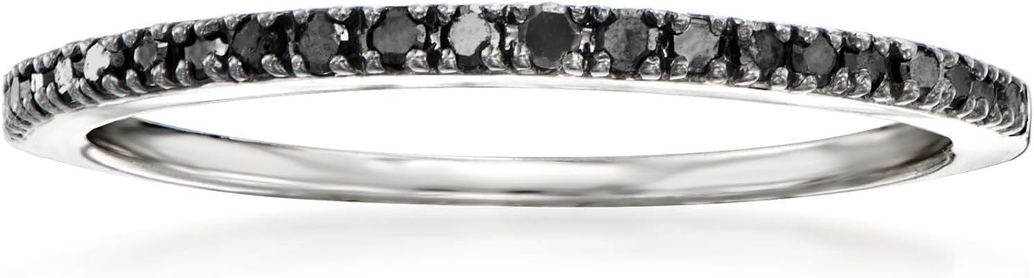 Ross-Simons 0.15 ct. t.w. Black Diamond Anniversary Ring in Sterling Silver